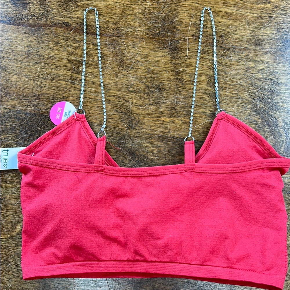 Red Rhinestone‎ strap medium Bralette - Picture 4 of 10